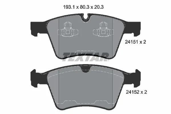 Bremsbelagsatz, Scheibenbremse Vorderachse TEXTAR 2415101