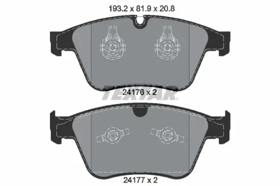 Bremsbelagsatz, Scheibenbremse Vorderachse TEXTAR 2417601 Bild Bremsbelagsatz, Scheibenbremse Vorderachse TEXTAR 2417601