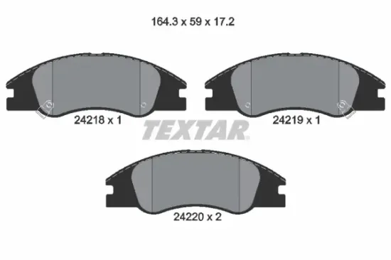 Bremsbelagsatz, Scheibenbremse Vorderachse TEXTAR 2421801 Bild Bremsbelagsatz, Scheibenbremse Vorderachse TEXTAR 2421801
