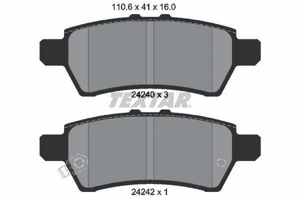 Bremsbelagsatz, Scheibenbremse TEXTAR 2424001