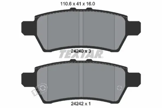 Bremsbelagsatz, Scheibenbremse TEXTAR 2424001 Bild Bremsbelagsatz, Scheibenbremse TEXTAR 2424001