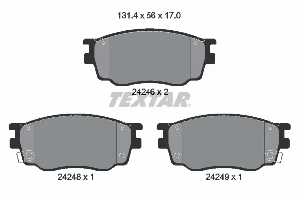 Bremsbelagsatz, Scheibenbremse Vorderachse TEXTAR 2424601
