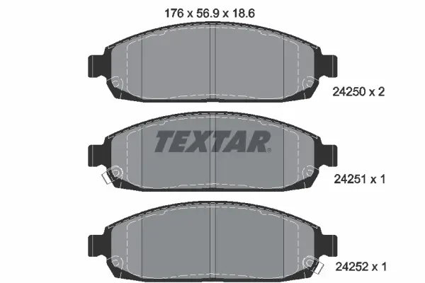 Bremsbelagsatz, Scheibenbremse Vorderachse TEXTAR 2425001