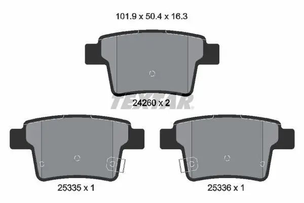 Bremsbelagsatz, Scheibenbremse TEXTAR 2426001