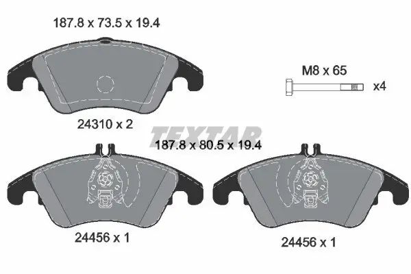 Bremsbelagsatz, Scheibenbremse TEXTAR 2431001