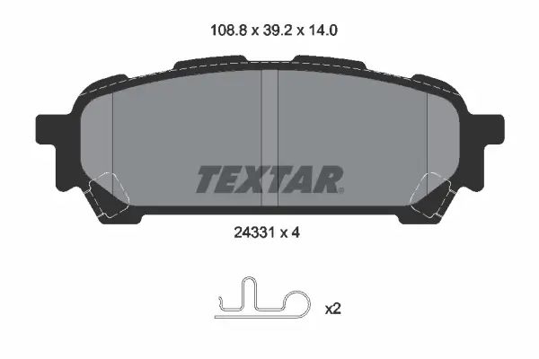 Bremsbelagsatz, Scheibenbremse Hinterachse TEXTAR 2433101