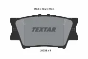 Bremsbelagsatz, Scheibenbremse Hinterachse TEXTAR 2433801