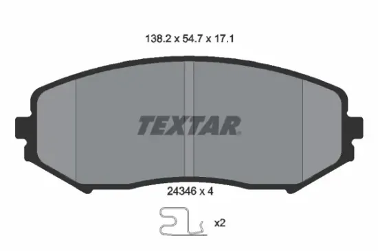 Bremsbelagsatz, Scheibenbremse Vorderachse TEXTAR 2434601 Bild Bremsbelagsatz, Scheibenbremse Vorderachse TEXTAR 2434601