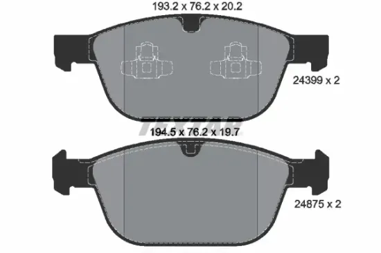 Bremsbelagsatz, Scheibenbremse Vorderachse TEXTAR 2439901 Bild Bremsbelagsatz, Scheibenbremse Vorderachse TEXTAR 2439901