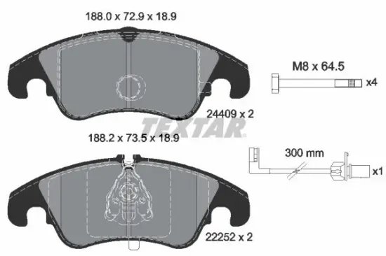 Bremsbelagsatz, Scheibenbremse Vorderachse TEXTAR 2440903 Bild Bremsbelagsatz, Scheibenbremse Vorderachse TEXTAR 2440903