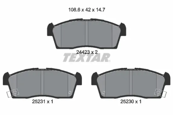 Bremsbelagsatz, Scheibenbremse Vorderachse TEXTAR 2442302 Bild Bremsbelagsatz, Scheibenbremse Vorderachse TEXTAR 2442302