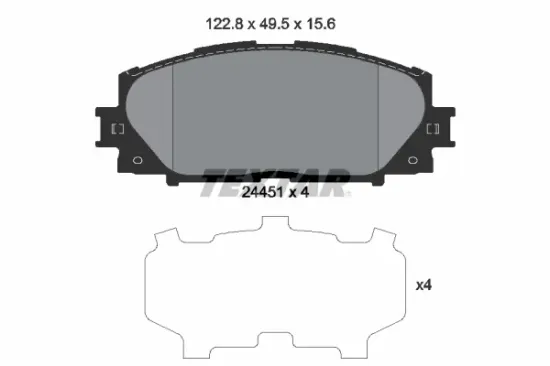 Bremsbelagsatz, Scheibenbremse Vorderachse TEXTAR 2445101 Bild Bremsbelagsatz, Scheibenbremse Vorderachse TEXTAR 2445101