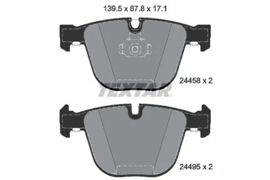 Bremsbelagsatz, Scheibenbremse Hinterachse TEXTAR 2445801 Bild Bremsbelagsatz, Scheibenbremse Hinterachse TEXTAR 2445801