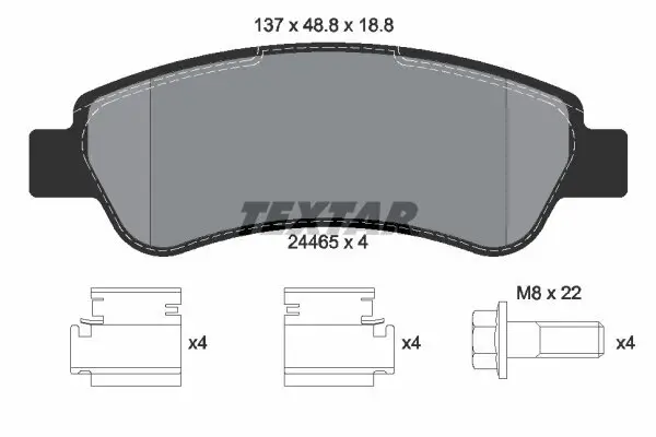 Bremsbelagsatz, Scheibenbremse TEXTAR 2446501