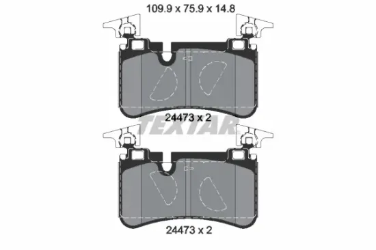 Bremsbelagsatz, Scheibenbremse Hinterachse TEXTAR 2447301 Bild Bremsbelagsatz, Scheibenbremse Hinterachse TEXTAR 2447301
