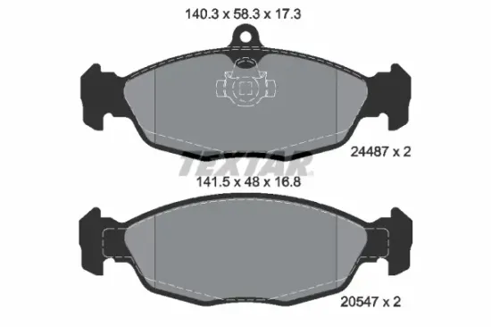 Bremsbelagsatz, Scheibenbremse Hinterachse TEXTAR 2448701 Bild Bremsbelagsatz, Scheibenbremse Hinterachse TEXTAR 2448701
