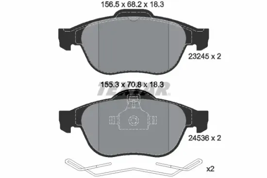 Bremsbelagsatz, Scheibenbremse Vorderachse TEXTAR 2453601 Bild Bremsbelagsatz, Scheibenbremse Vorderachse TEXTAR 2453601