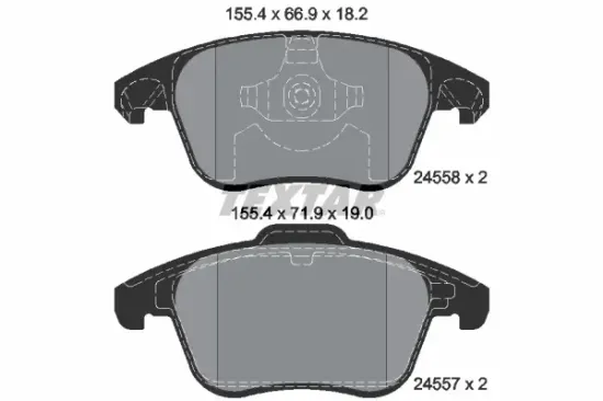 Bremsbelagsatz, Scheibenbremse Vorderachse TEXTAR 2455801 Bild Bremsbelagsatz, Scheibenbremse Vorderachse TEXTAR 2455801