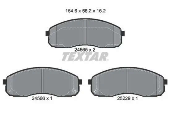 Bremsbelagsatz, Scheibenbremse Vorderachse TEXTAR 2456501 Bild Bremsbelagsatz, Scheibenbremse Vorderachse TEXTAR 2456501