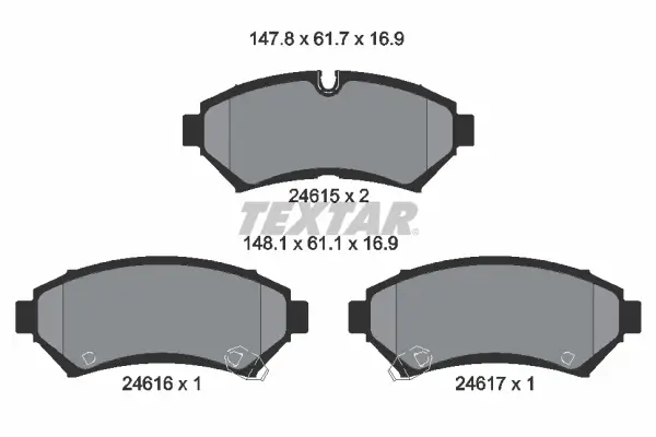 Bremsbelagsatz, Scheibenbremse Vorderachse TEXTAR 2461501