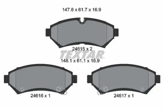 Bremsbelagsatz, Scheibenbremse Vorderachse TEXTAR 2461501 Bild Bremsbelagsatz, Scheibenbremse Vorderachse TEXTAR 2461501