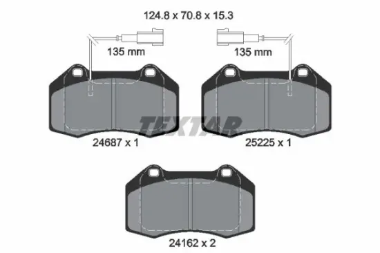 Bremsbelagsatz, Scheibenbremse Vorderachse TEXTAR 2468701 Bild Bremsbelagsatz, Scheibenbremse Vorderachse TEXTAR 2468701