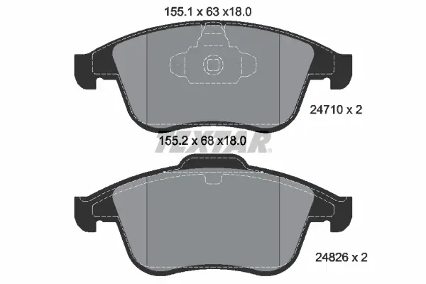 Bremsbelagsatz, Scheibenbremse Vorderachse TEXTAR 2471001