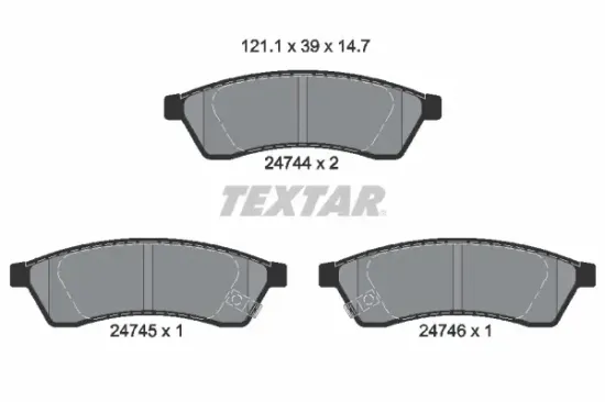 Bremsbelagsatz, Scheibenbremse Hinterachse TEXTAR 2474401 Bild Bremsbelagsatz, Scheibenbremse Hinterachse TEXTAR 2474401