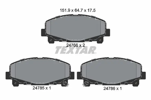 Bremsbelagsatz, Scheibenbremse Vorderachse TEXTAR 2476601