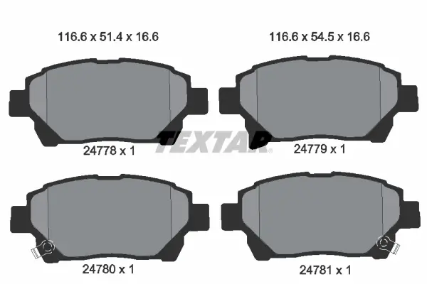 Bremsbelagsatz, Scheibenbremse Vorderachse TEXTAR 2477801