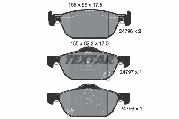 Bremsbelagsatz, Scheibenbremse Vorderachse TEXTAR 2479601