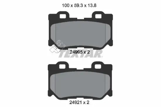 Bremsbelagsatz, Scheibenbremse Hinterachse TEXTAR 2499501 Bild Bremsbelagsatz, Scheibenbremse Hinterachse TEXTAR 2499501