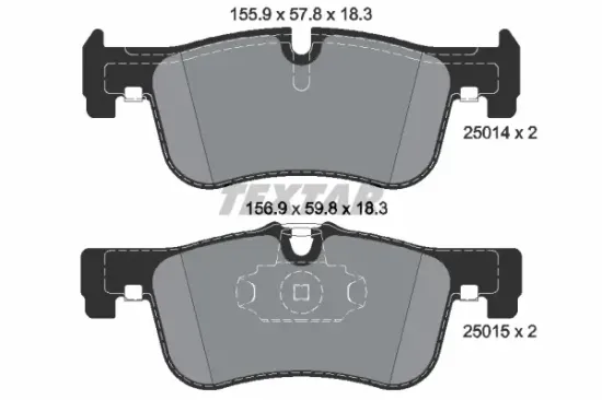 Bremsbelagsatz, Scheibenbremse Vorderachse TEXTAR 2501401 Bild Bremsbelagsatz, Scheibenbremse Vorderachse TEXTAR 2501401