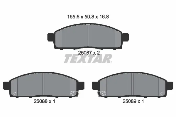 Bremsbelagsatz, Scheibenbremse Vorderachse TEXTAR 2508701