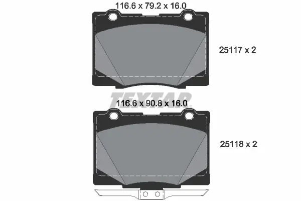 Bremsbelagsatz, Scheibenbremse Vorderachse TEXTAR 2511701