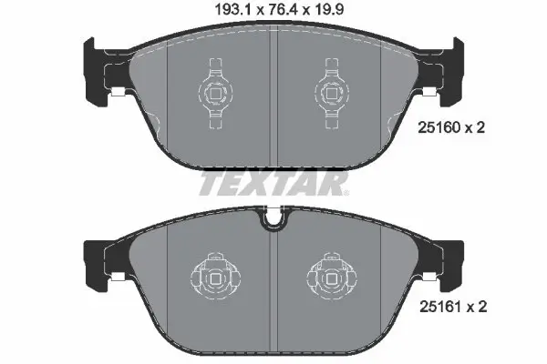 Bremsbelagsatz, Scheibenbremse TEXTAR 2516002 Bild Bremsbelagsatz, Scheibenbremse TEXTAR 2516002