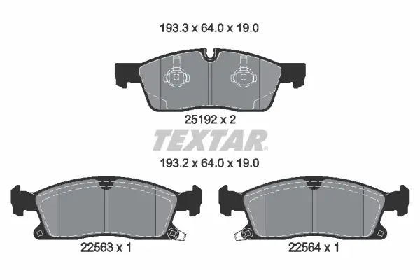 Bremsbelagsatz, Scheibenbremse Vorderachse TEXTAR 2519209