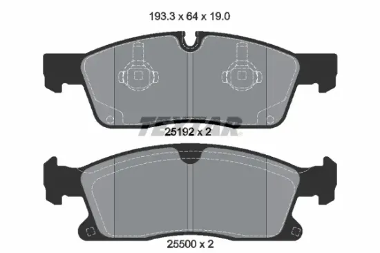 Bremsbelagsatz, Scheibenbremse Vorderachse TEXTAR 2519201 Bild Bremsbelagsatz, Scheibenbremse Vorderachse TEXTAR 2519201