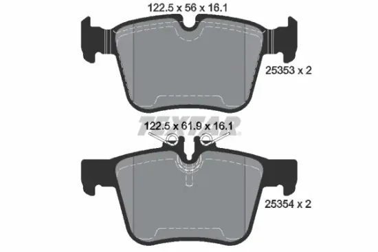 Bremsbelagsatz, Scheibenbremse Hinterachse TEXTAR 2535301 Bild Bremsbelagsatz, Scheibenbremse Hinterachse TEXTAR 2535301