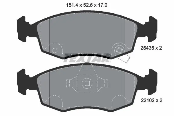 Bremsbelagsatz, Scheibenbremse TEXTAR 2543501