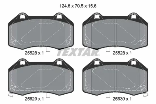 Bremsbelagsatz, Scheibenbremse Vorderachse TEXTAR 2552801 Bild Bremsbelagsatz, Scheibenbremse Vorderachse TEXTAR 2552801