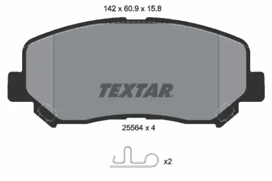 Bremsbelagsatz, Scheibenbremse Vorderachse TEXTAR 2556401 Bild Bremsbelagsatz, Scheibenbremse Vorderachse TEXTAR 2556401