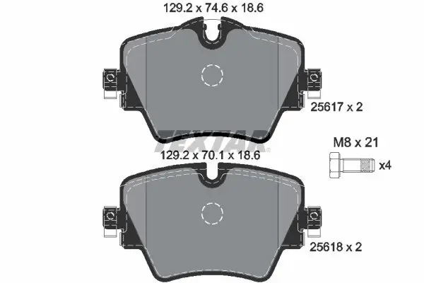 Bremsbelagsatz, Scheibenbremse TEXTAR 2561701