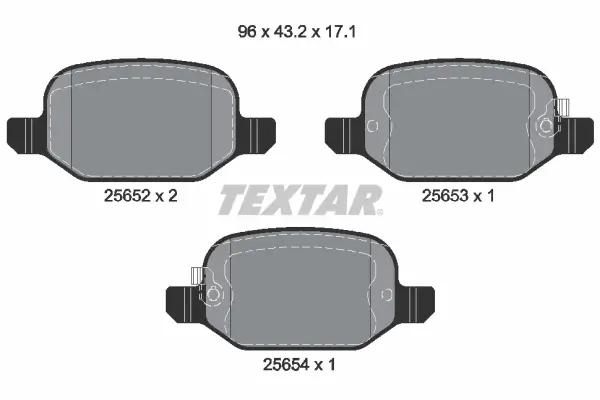 Bremsbelagsatz, Scheibenbremse Hinterachse TEXTAR 2565201