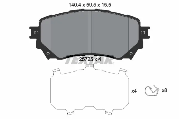 Bremsbelagsatz, Scheibenbremse Vorderachse TEXTAR 2572501