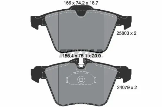 Bremsbelagsatz, Scheibenbremse Vorderachse TEXTAR 2580301 Bild Bremsbelagsatz, Scheibenbremse Vorderachse TEXTAR 2580301