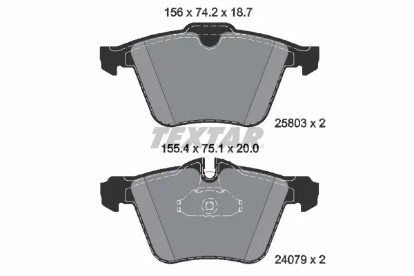 Bremsbelagsatz, Scheibenbremse Vorderachse TEXTAR 2580301