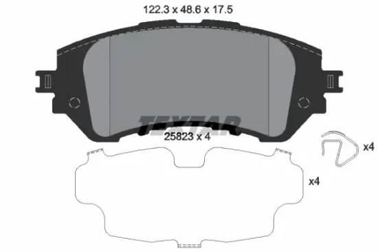 Bremsbelagsatz, Scheibenbremse Vorderachse TEXTAR 2582301 Bild Bremsbelagsatz, Scheibenbremse Vorderachse TEXTAR 2582301
