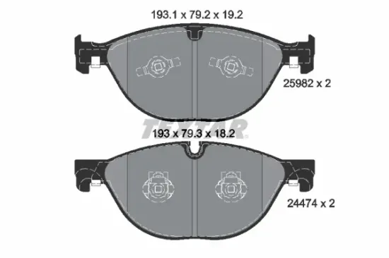 Bremsbelagsatz, Scheibenbremse Vorderachse TEXTAR 2598201 Bild Bremsbelagsatz, Scheibenbremse Vorderachse TEXTAR 2598201
