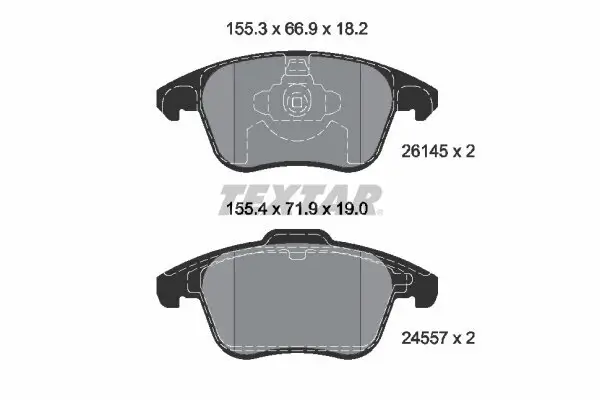 Bremsbelagsatz, Scheibenbremse TEXTAR 2614501 Bild Bremsbelagsatz, Scheibenbremse TEXTAR 2614501